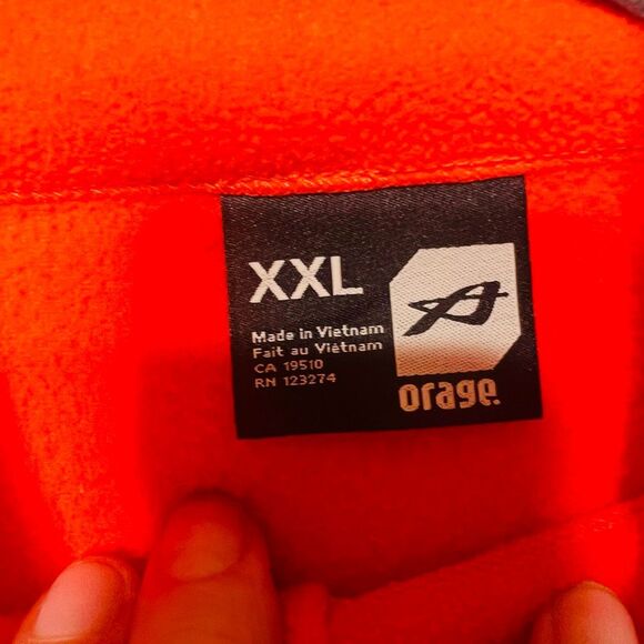 Orage Orange Fleece 1/2 zip pullover jacket sz XXL YOUTH - Picture 5 of 7